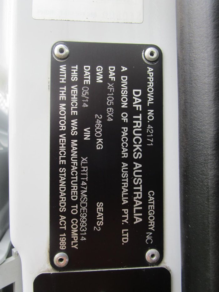 2014 DAF XF 105 SERIES ONLY 400,000KLMS null null WHITE