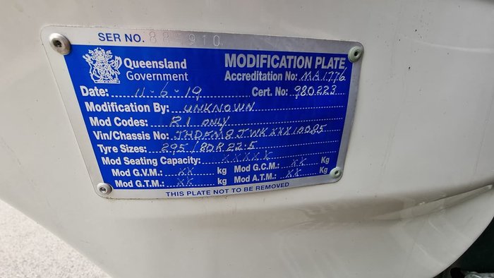 2016 HINO FM 2628 WHITE