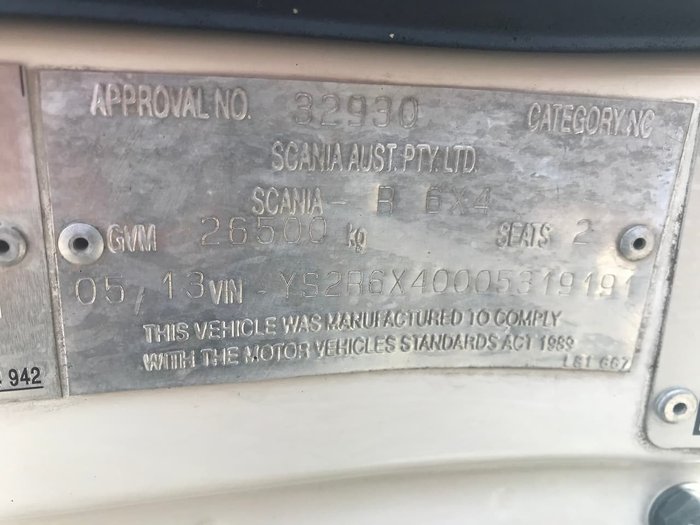 2013 SCANIA R620 WHITE