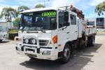 2009 HINO FG 1527 TIPPER AND CRANE WHITE